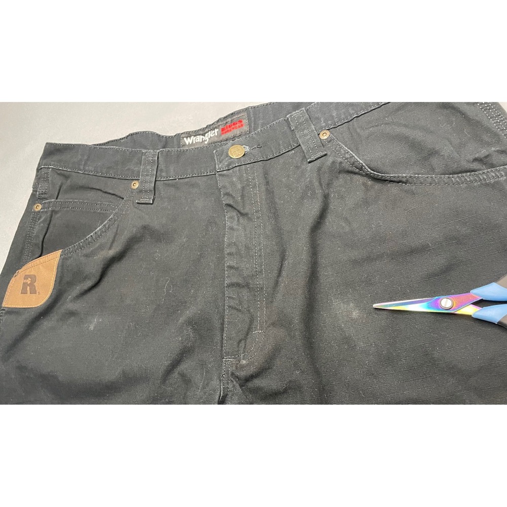 Wrangler Riggs Workwear Mens Black Ripstop Carpenter Pants 38x30‎ 103W020BL - Picture 3 of 14